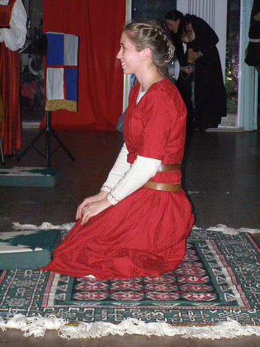 Woman on carpet